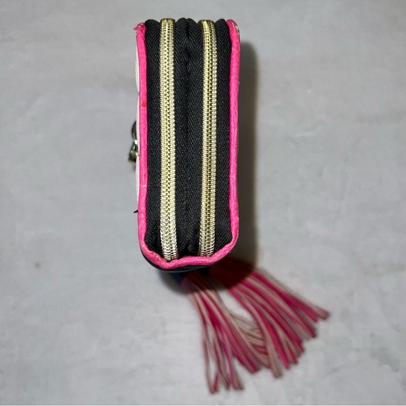 Betsey Johnson ZA Heart Stitch Design Wallet with Tassel & Heart Lock Logo Charm - Picture 5 of 15